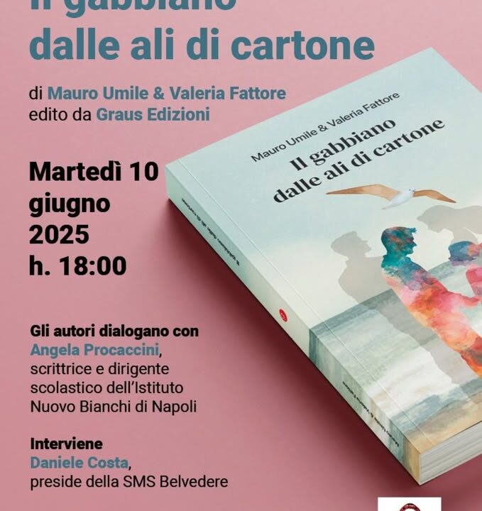 "Il gabbiano dalle ali di cartone", martedì 10 giugno presentazione libro di Mauro Umile e Valeria Fattore al Clubino