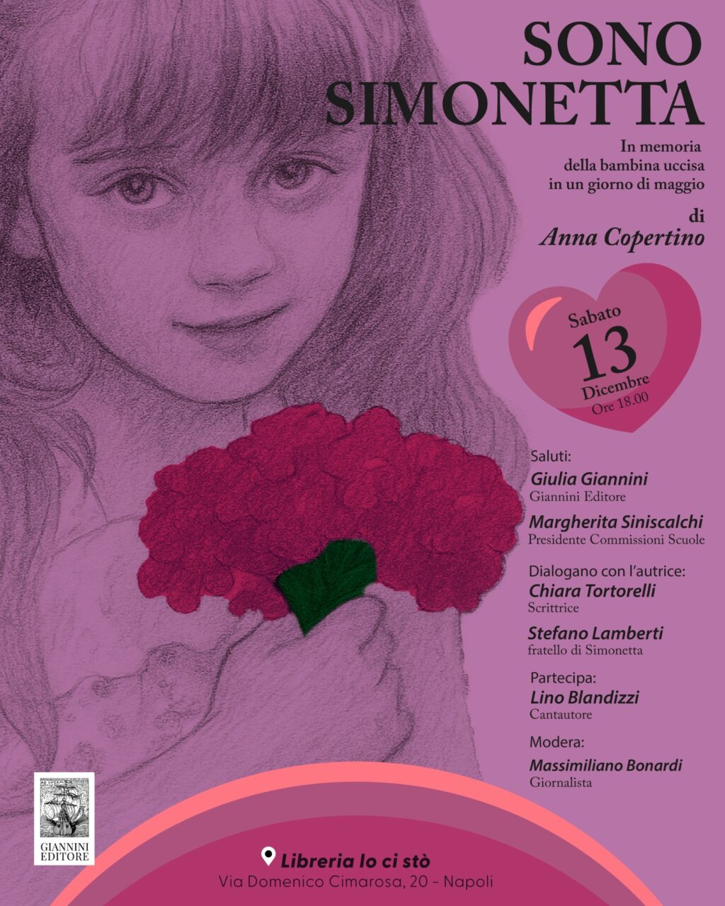 Napoli, sabato 13 dicembre presentazione “Sono Simonetta” di Anna Copertino alla libreria IoCiSto